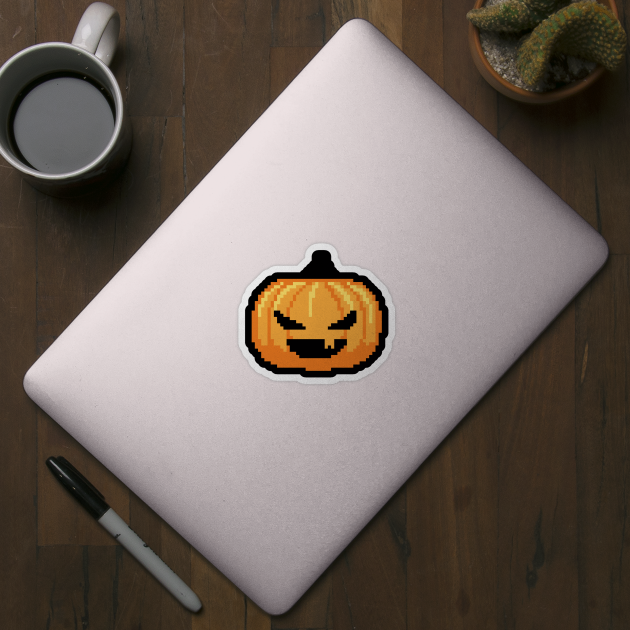 Scary Pumpkin Pixel Art by Pian45